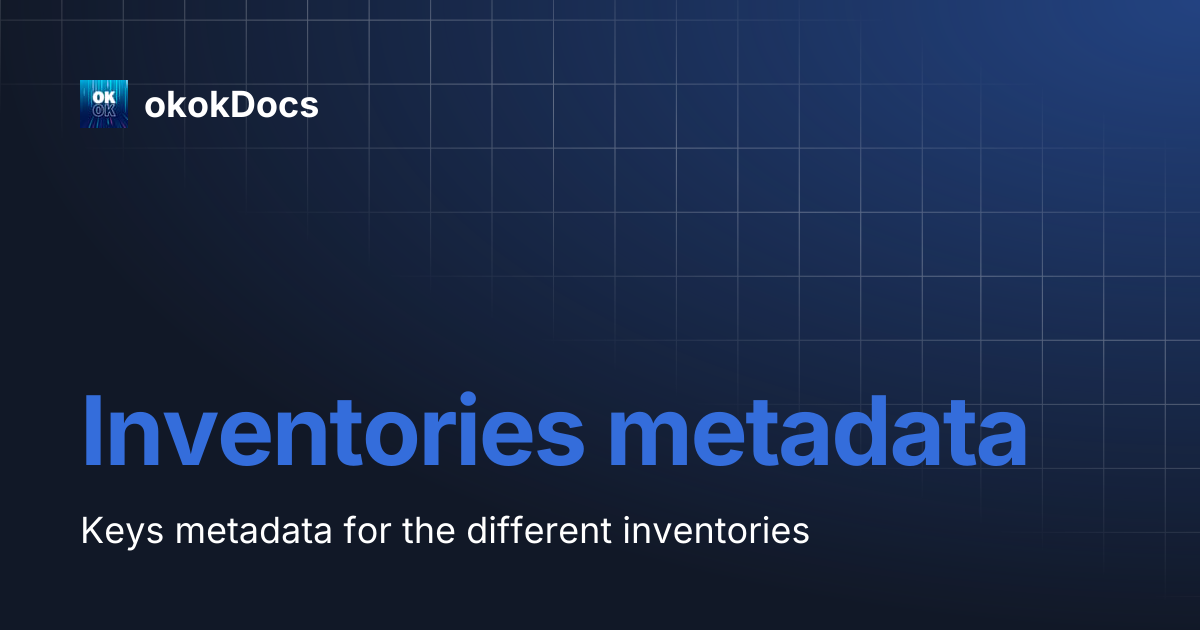 Inventories metadata | okokDocs